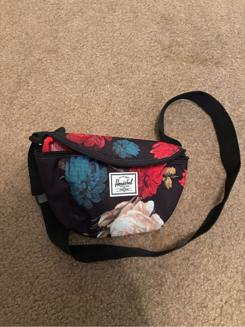 Herschel Supply Co Fifteen Floral Hip Pack Belt Bag Crossbody Fanny Pack Black